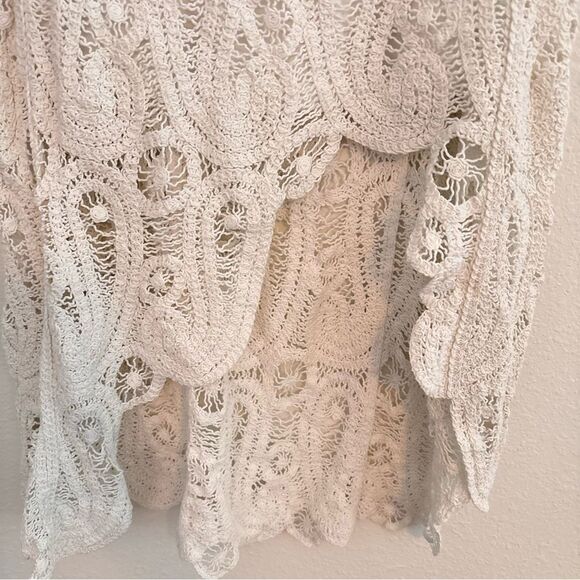 POL Women's Natural High Low Crocheted Skirt in Ivory Size OS - Picture 5 of 6